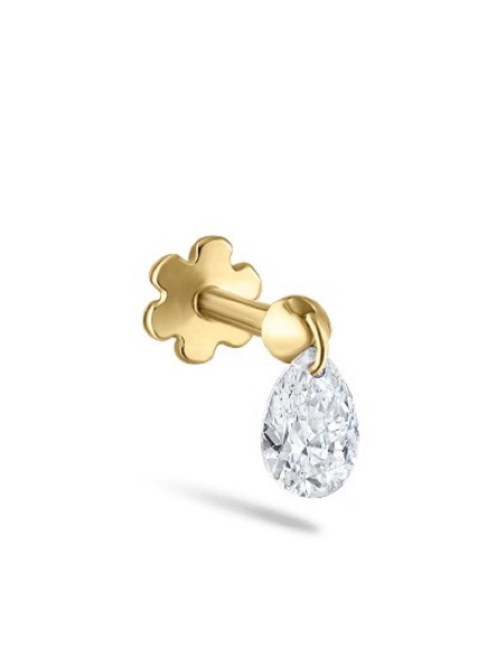 Floating Pear - Lab Diamond 10K Gold